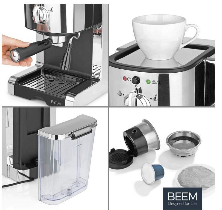 Beem Espresso Perfect Kapsel Siebträgermaschine 20bar für 71,99€ (statt neu 129€)