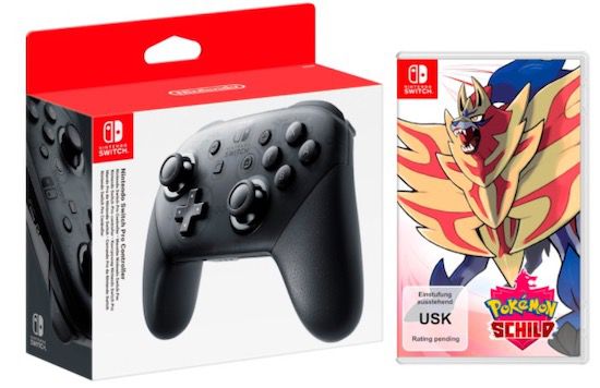 Nintendo Switch Pro Controller + Pokemon Schild für 89€ (statt 106€)   Neukunden nur 74€