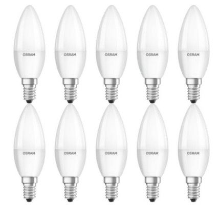 50er Pack Osram LED Kerze BASE Classic B FR 5W Warmweiß für 50,79€ (statt 65€)