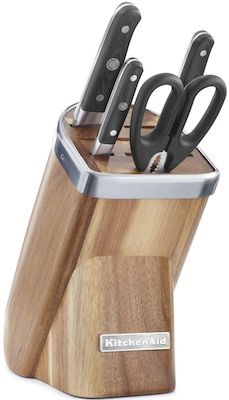 KitchenAid KKFMA05AA Messerblock 5 teilig aus hellem Echtholz für 62,90€ (statt 138€)