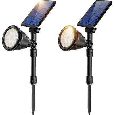 2x JSOT Solarlampen für Außen mit 18 LED IP65 und 2 Beleuchtungsmodi für 19,99€ (statt 40€)