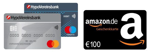 Girokonto der HypoVereinsbank 5 Jahre kontoführungsfrei   dazu 100€ Amazon Gutschein