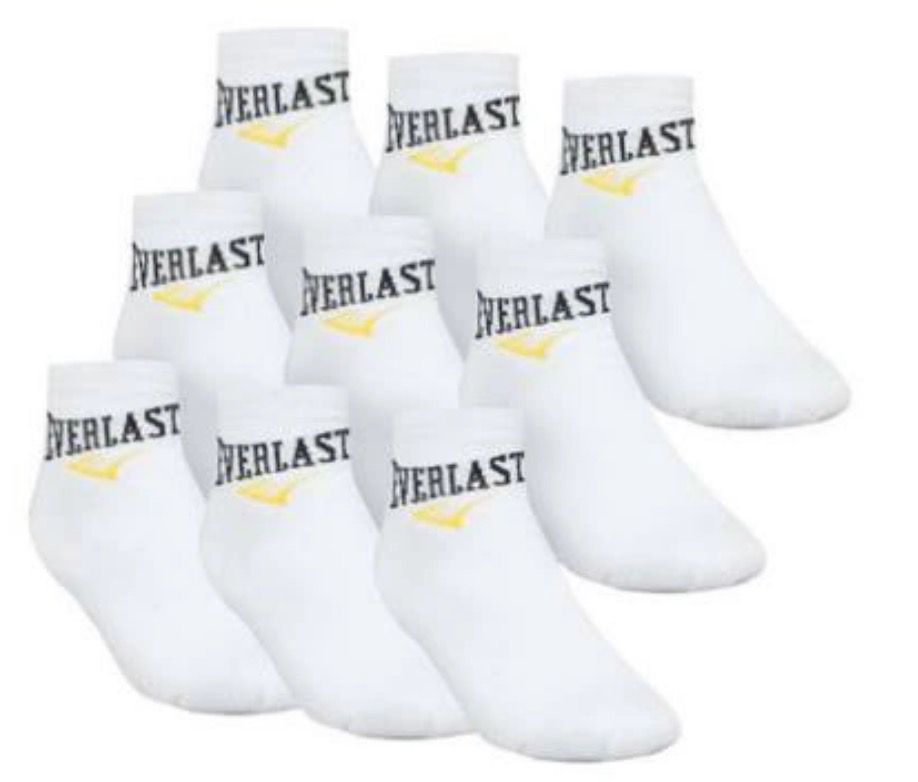 9er Pack Everlast Unisex Quater Socken in Weiß (40 46) für 8,88€