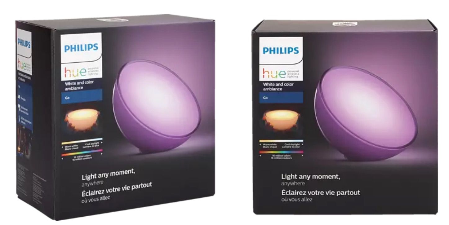 2x Philips Hue Go (ohne Bluetooth)   tragbares kabelloses LED Licht für für 89€ (statt 120€)