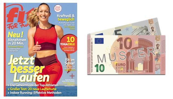 Halbjahresabo der fit For Fun für 21,60€ + Prämie: 15€ Verrechnungsscheck