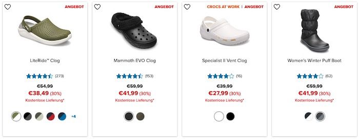 Oster Sale: Crocs mit 30% auf Alles + keine Versandkosten