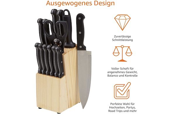 AmazonBasics Messerblock mit 14 Teilen für 23,70€ (statt 30€)