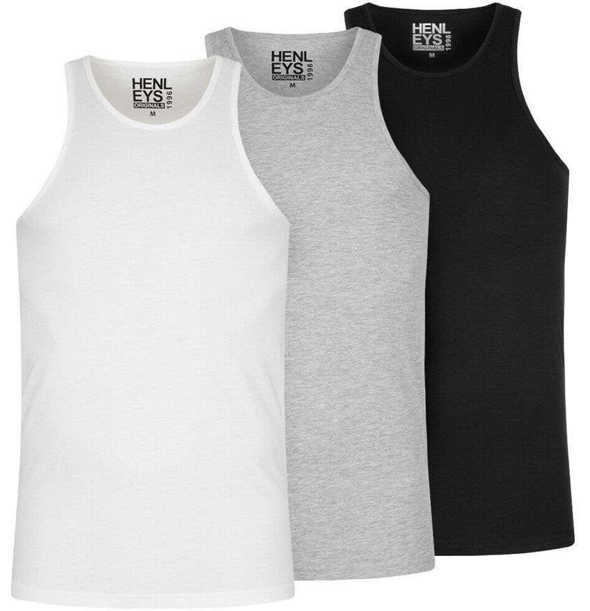 3er Pack HENLEYS Herren Sport Tank Top für 11,11€ (statt 15€)