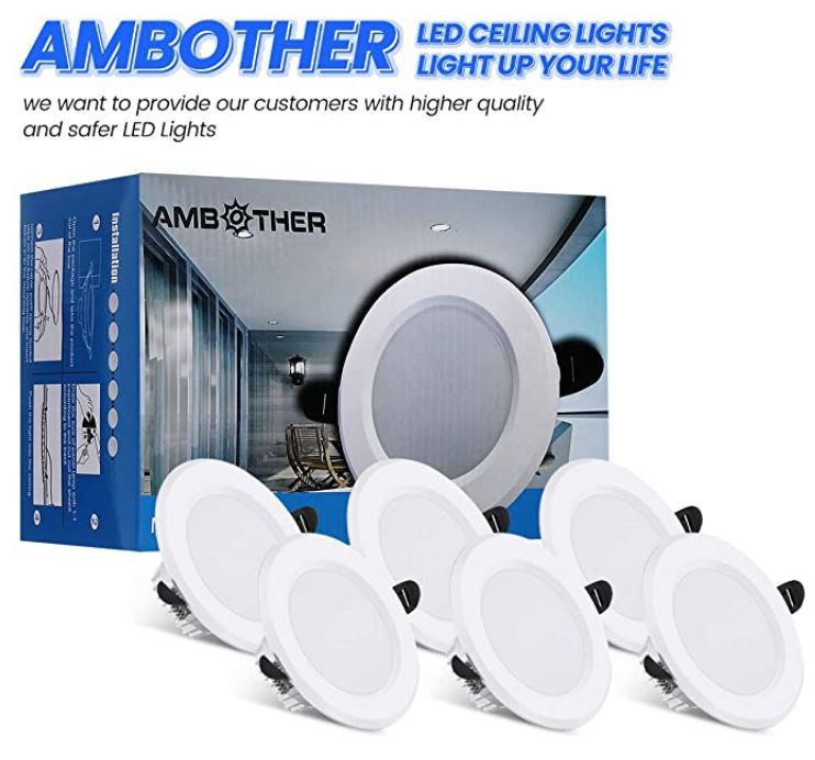 AMBOTHER LED 6W Spot Einbaustrahler 6er Pack für 13,99€ (statt 28€)   Prime