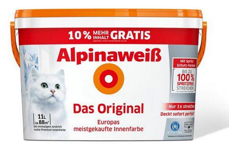 2x 11 Liter Alpinaweiß Das Original für 84,78€ (statt 101€)