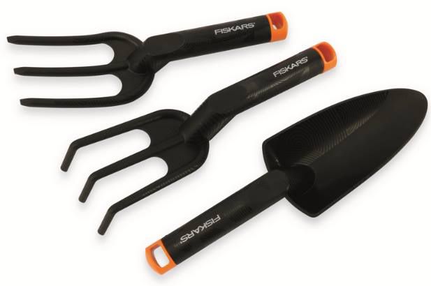 Fiskars 3tlg Pflanzenset bestehend aus Schaufel, Grubber & Unkrautgabel für 10,63€ (statt 25€)