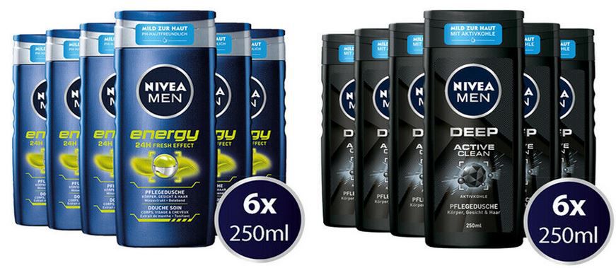 Nivea Men Pflegedusche Duschgel 6er Set für 12,32€ (statt 17€)