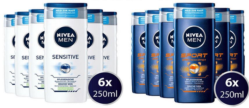 Nivea Men Pflegedusche Duschgel 6er Set für 12,32€ (statt 17€)