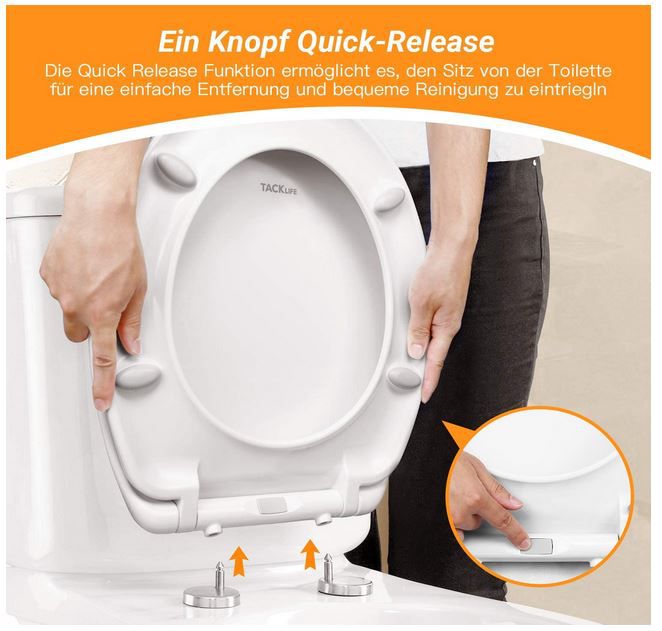 TACKLIFE O Form Toilettensitz mit Absenk Automatik für 22,99€ (statt 37€)