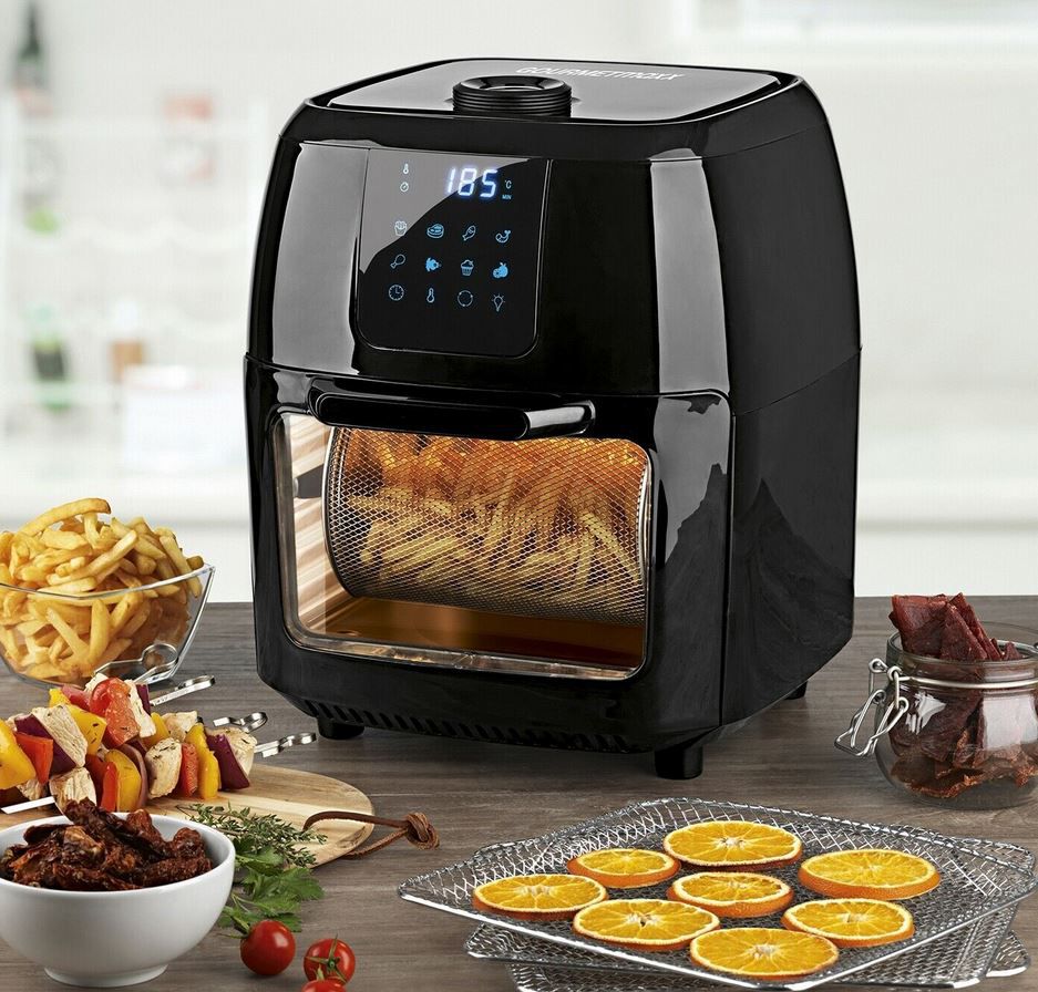 Gourmetmaxx XXXL Airfryer Fritteuse & Drehgrill in Schwarz für 29,59€ (statt 107€)