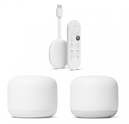 2er Set Google Nest Wifi (Router + Access Point) + Chromecast mit Google TV für 259€ (statt 294€) + 6 Monate Spotify gratis