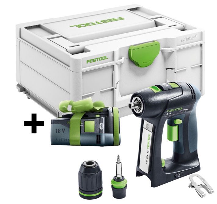 Festool C 18 Basic Akku Bohrschrauber + 5,2 Ah Akku für 175,36€ (statt 256€)   ohne Ladegerät