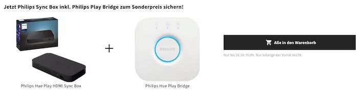 Philips Hue Play HDMI Sync Box + Hue Bridge für 213,23€ (statt 284€)