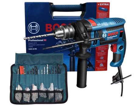 Bosch Professional GSB 16 RE Schlagbohrmaschine + Zubehör für 85,90€ (statt 90€)