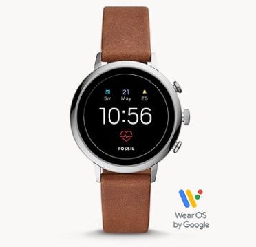 Fossil Q Venture HR Damen Smartwatch mit braunem Leder Armband für 99€ (statt 149€)