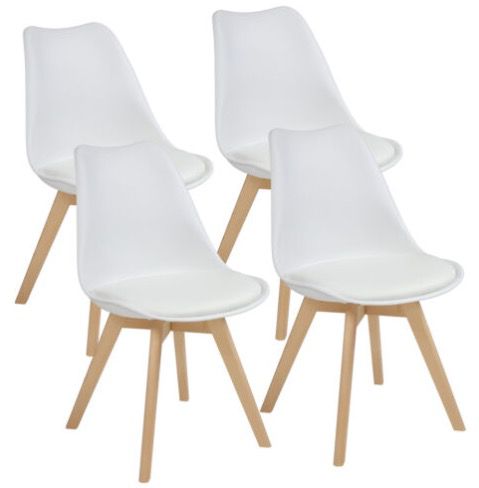 4er Set AARHUS Esszimmerstühle mit Beinen aus Massiv Holz für 71€ (statt 90€)