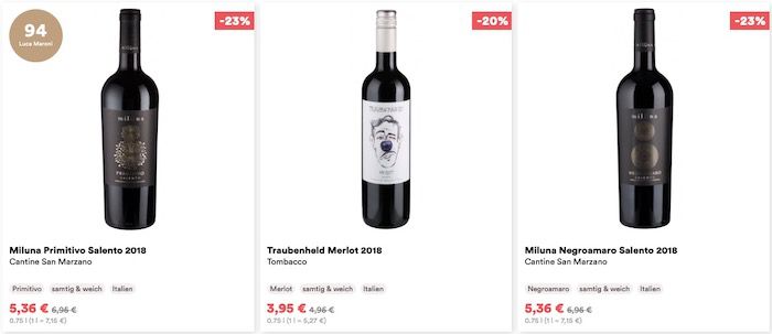 BlackFreitag: 20€ Rabatt im REWE Weinshop Weinfreunde   ab MBW 99€