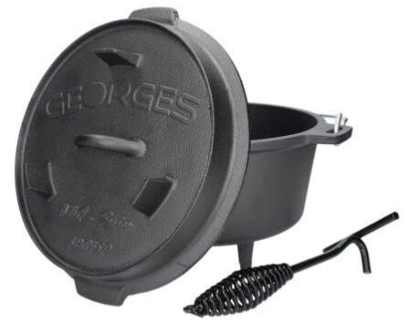 Premium Dutch Oven mit Füßen (bereits eingebrannt) + Deckelheber ab 34,99€