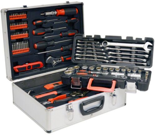 Vintec Metall Werk­zeug­kof­fer VT 96 be­stückt mit Werk­zeug 96 tei­lig für 89,99€ (statt 110€)