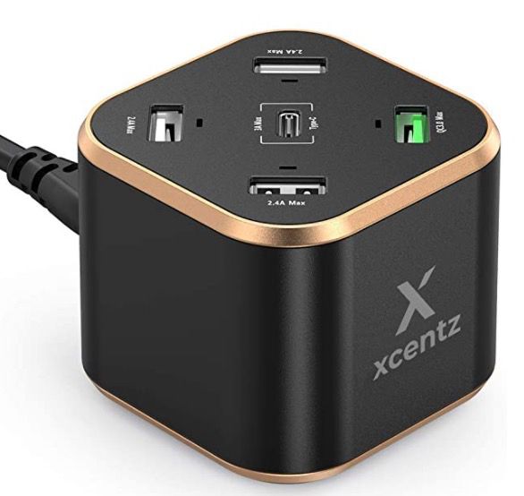 Xcentz USB 5 fach Ladegerät inkl. USB C & Quick Charge 3.0 für 23,99€ (statt 30€)   Prime