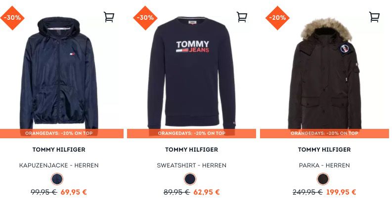 SportScheck Black Freitag Week mit 25% Rabatt   z.B. günstig Tommy Hilfiger Jacken