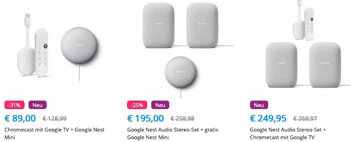 Tink Smart Aktion (+ 6 Mon. Spotify geschenkt)  z.B. Sonos One Stereo Set + Google TV für 399€ (statt 449€)