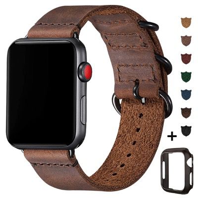 BesBand Retro Lederbänder + Case für die Apple Watch 38mm bis 44mm ab 5,09€ (statt 17€)   Prime