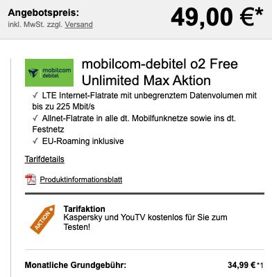 Sony Xperia 5 II für 49€ + o2 Flat mit unlimited LTE für 34,99€ mtl.