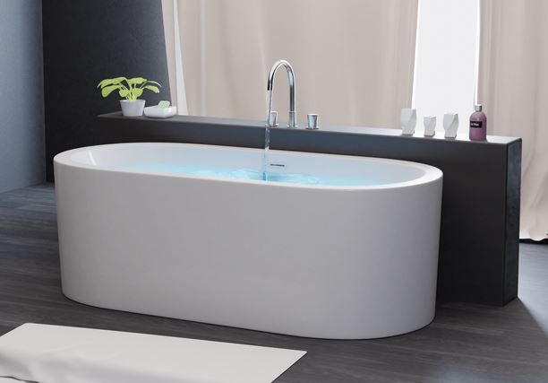 Freistehende Acryl Badewanne 168x80cm für 399€ (statt 469€)