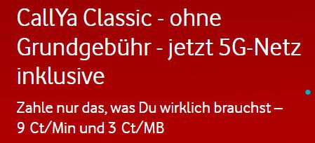 Vodafone CallYa Classic Prepaid Karte GRATIS + 10€ bei Rufnummernmitnahme