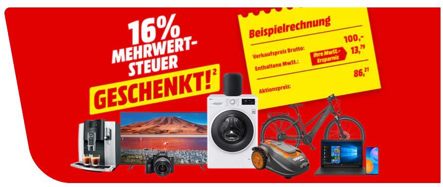 🔥 Knaller! MediaMarkt schenkt euch die Mehrwertsteuer   13,97% auf (fast) das ganze Sortiment