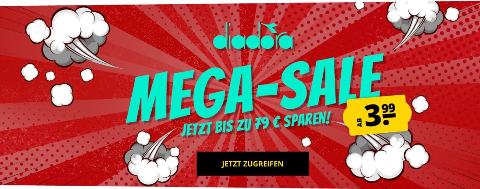 SportSpar Diadora Mega Sale: coole Sport Fashion ab 3,99€ + VSK