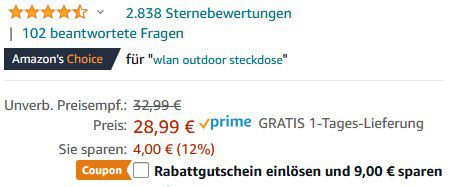 Teckin SS42 WLAN Außensteckdose mit App Anbindung für 19,99€ (statt 29€)