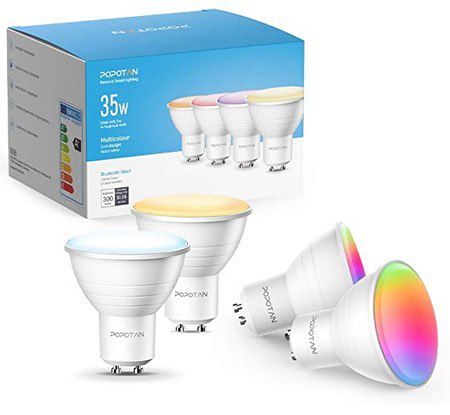 4er Pack Popotan Bluetooth GU10 LED RGB Glühbirnen für 24,99€ (statt 50€)