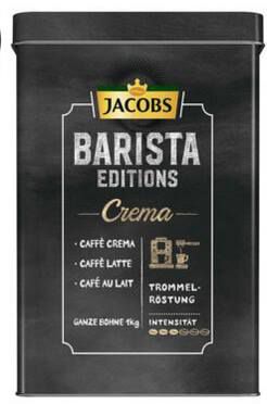 Vorbei! 2kg Jacobs Barista Editions Kaffee Crema Intenso ganze Bohne + Dose für 17,98€