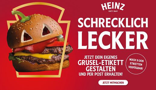 Kostenlos: Personlisiertes Grusel Etikett von Heinz Tomato Ketchup