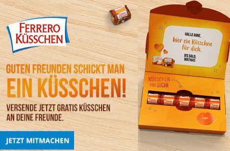 Ferrero Küsschen Grußbox gratis versenden