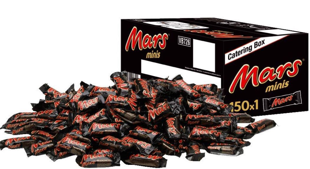 Mars Schokoriegel 150 Stück (18g) Box 2,7kg ab 16,62€ (statt 26€)