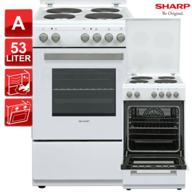 Sharp KF 56Hno22W DE einfacher Backofen mit 4 Herdplatten für 197,91€ (statt 228€)