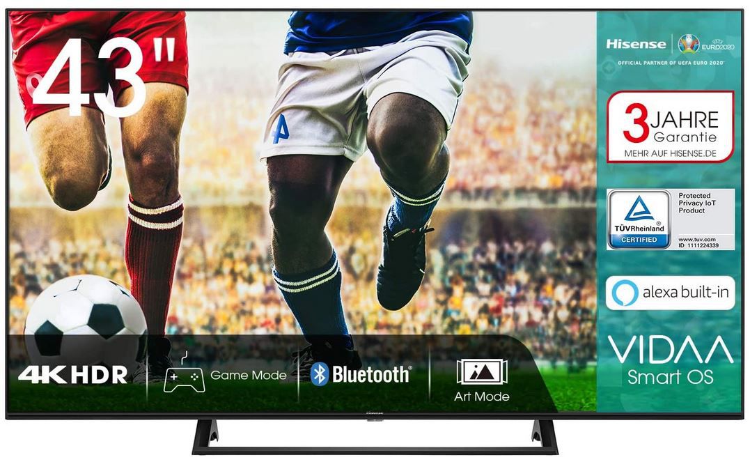 Hisense 43AE7200F   43 Zoll UHD Fernseher für 279€ (statt 321€)