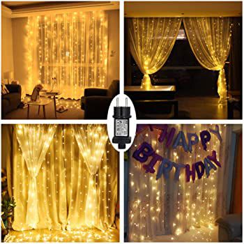 3x3m Lichtervorhang mit 8 Lichtmodi & 300 LEDs mit Stecker für 13,99€ (statt 20€)