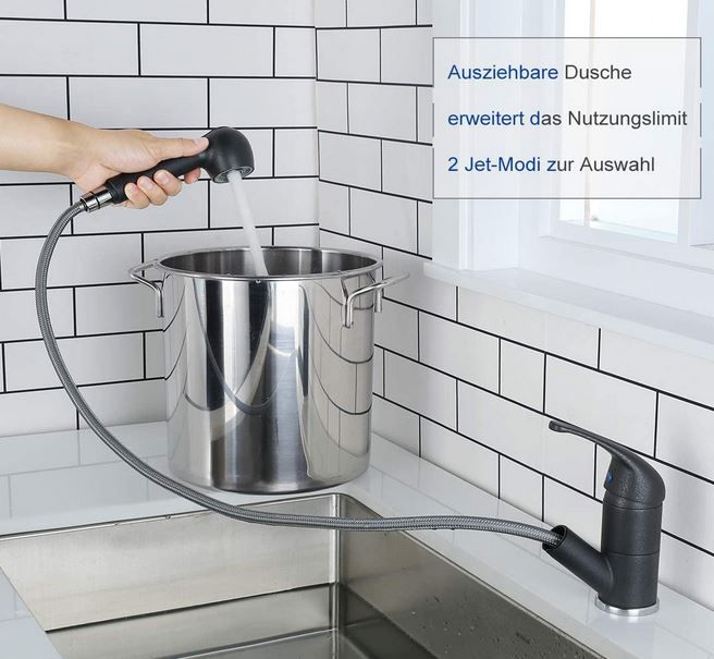 ARCORA Küchenarmatur Schwenkbarer Ausziehbarer Wasserhahn mit Brause für 38,49€ (statt 70€)