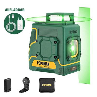 POPOMAN Kreuzlinienlaser MTM330B 30 Meter IP54 und 5200mAh Akku für 59,99€ (statt 80€)