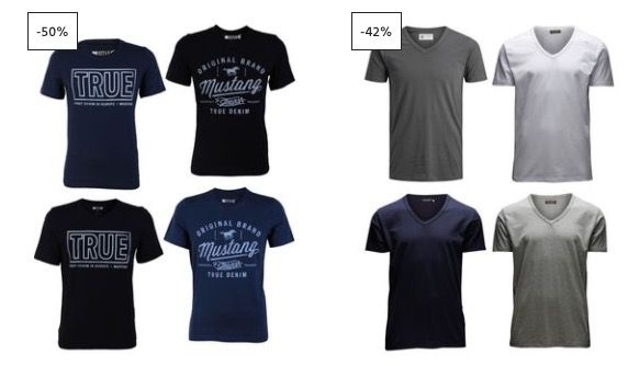 4er Pack T Shirts ab 20€ bei Jeans Direct + keine VSK ab 40€