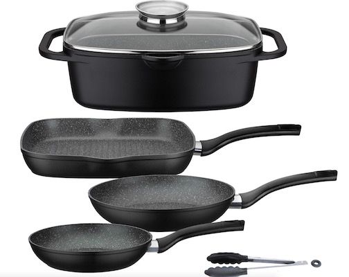 GSW Topf Set mit 3 Pfannen, 1 Bräter, 1 Kochzange ab 49,99€ (statt 74€)